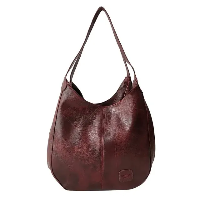 Solid Color Dumpling Shape Shoulder Bag for Women in PU Leather with Sewing Thread Detail, Perfect for Spring