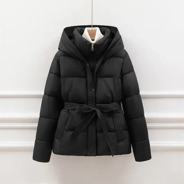 Women's Simple Style Solid Color Padded Jacket Coat with Zipper Placket and Pocket, Made of Polyester
