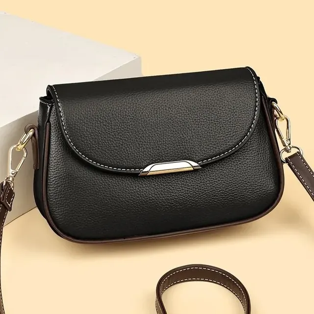 Color Block Square Crossbody Bag for Women Featuring Sewing Thread Detail and Single Shoulder Strap in Polyester