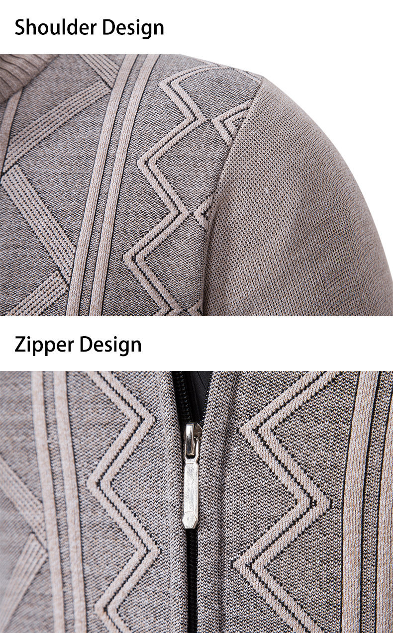 Men's Long Sleeve Knitwear With Standing Collar In Fashion Urban Style