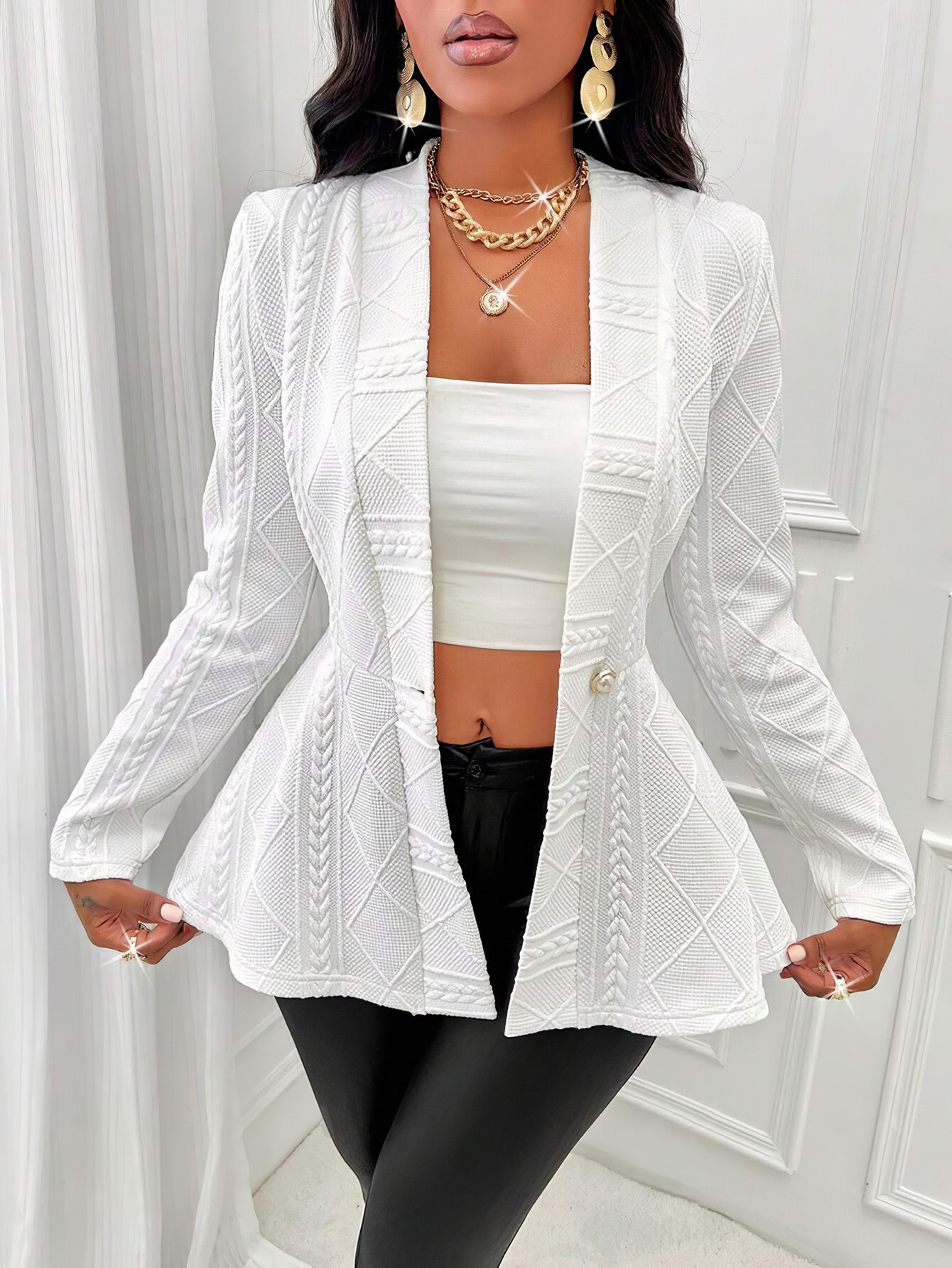 Khaki Jacquard Blazer