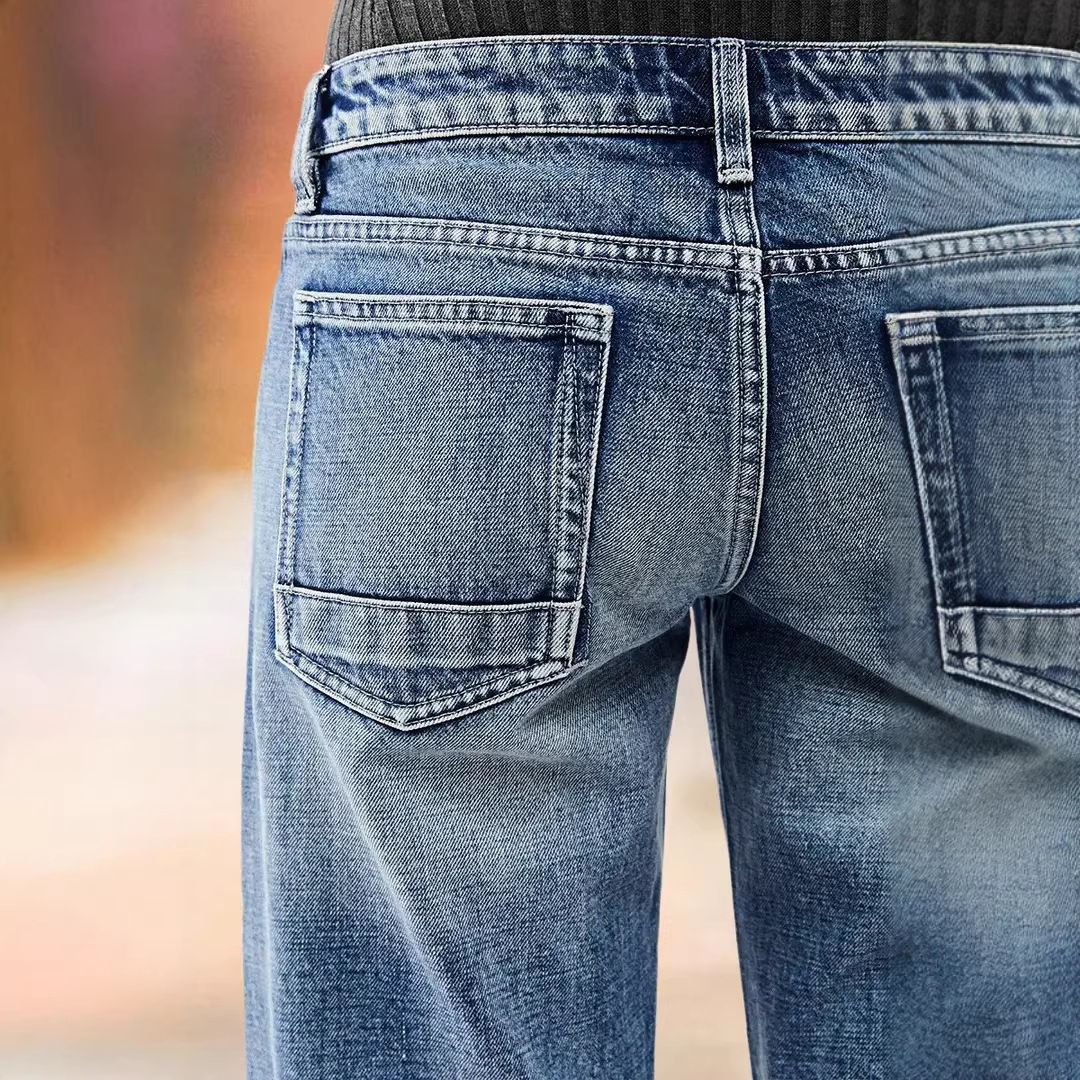 Full Length Women's Jeans In Denim Cotton Fabric