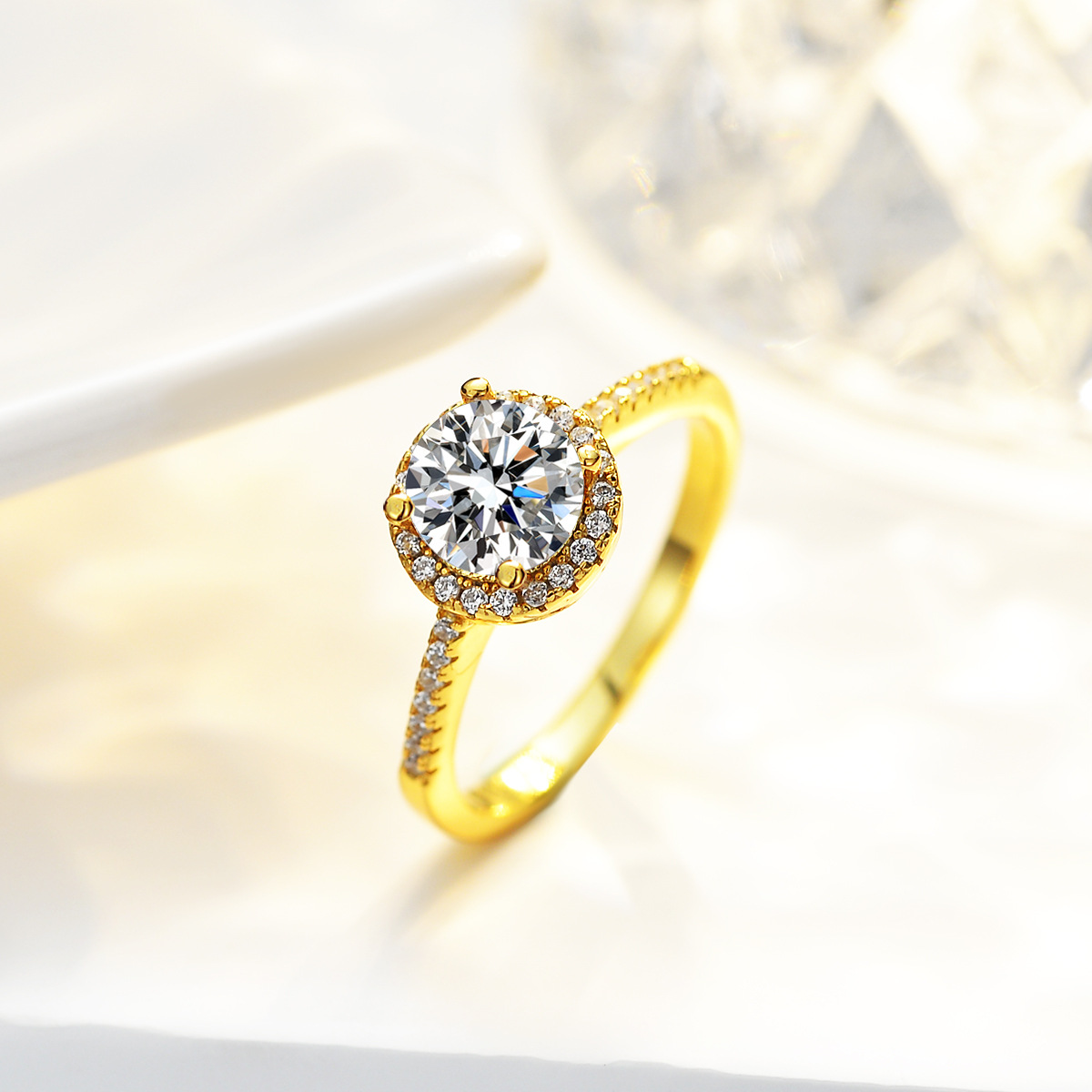 Sweet Star Ring For Women In 925 Sterling Silver With 14K Real Gold Plating