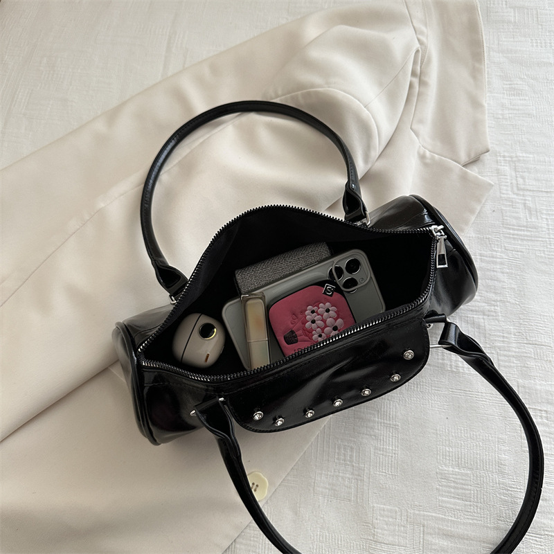 Solid Color Square Pu Leather Underarm Bag