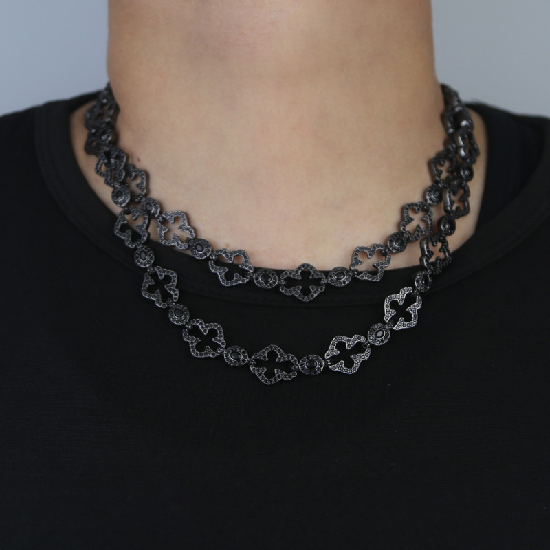 Men's Hip-Hop Cross Necklace Featuring Copper Chain