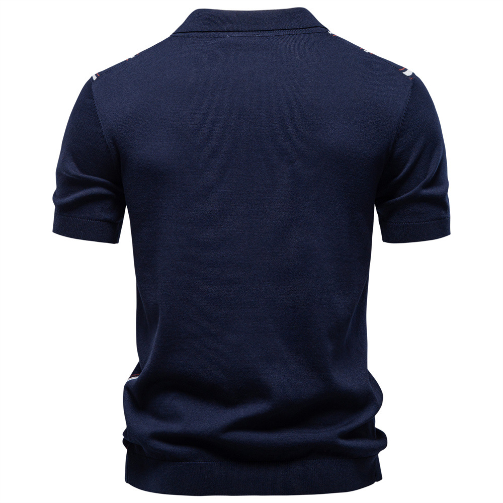 Business Stripe Short Sleeve Rayon