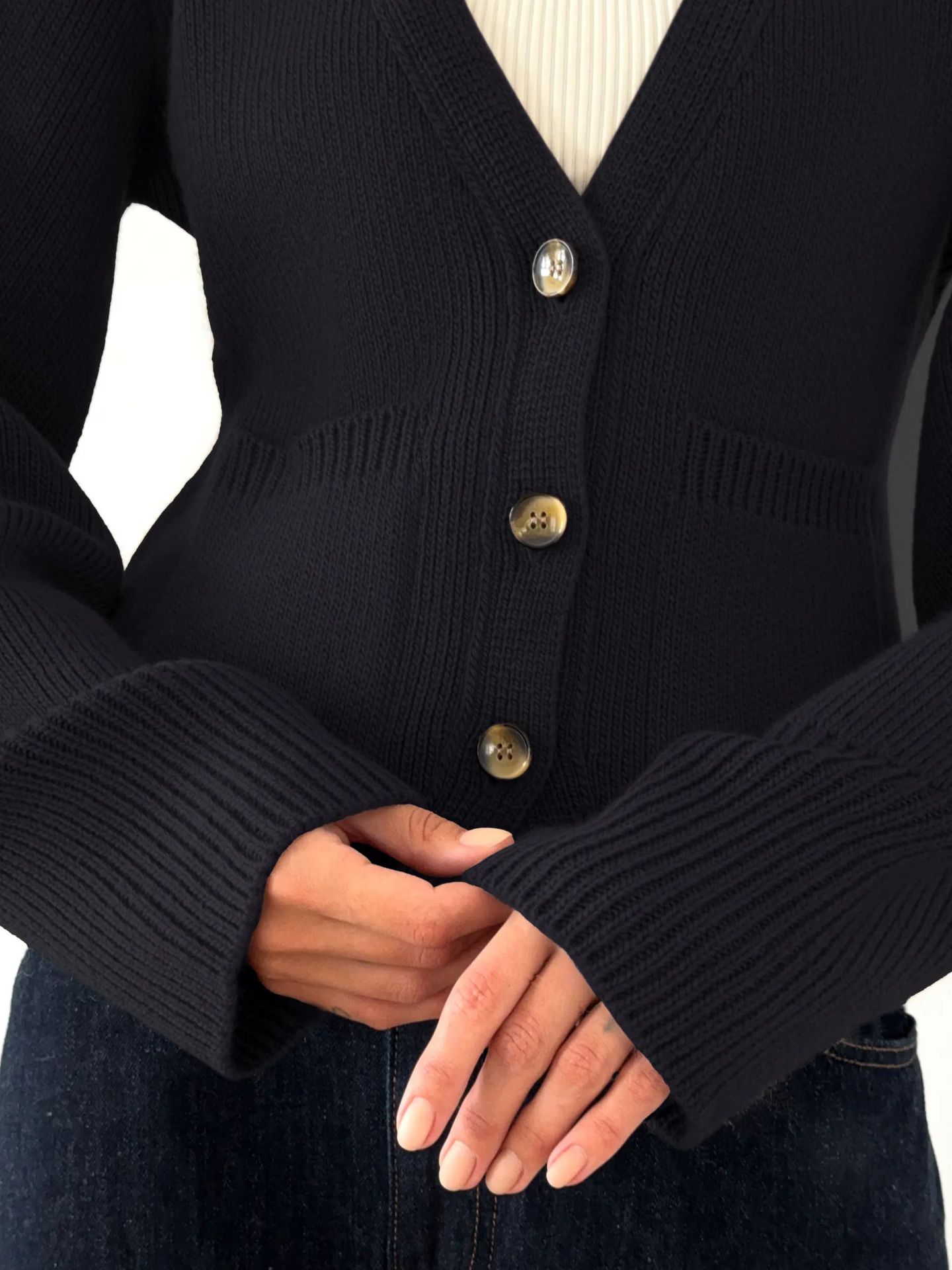 Casual Long Sleeve Knitted Fabric Sweater