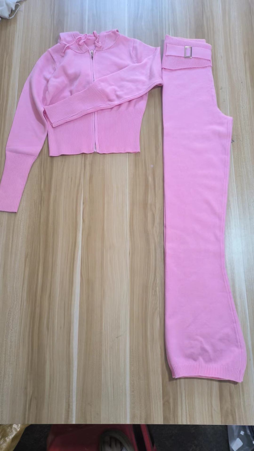 Knitted Craft Pant Co-ord Set In Polyester Fabric