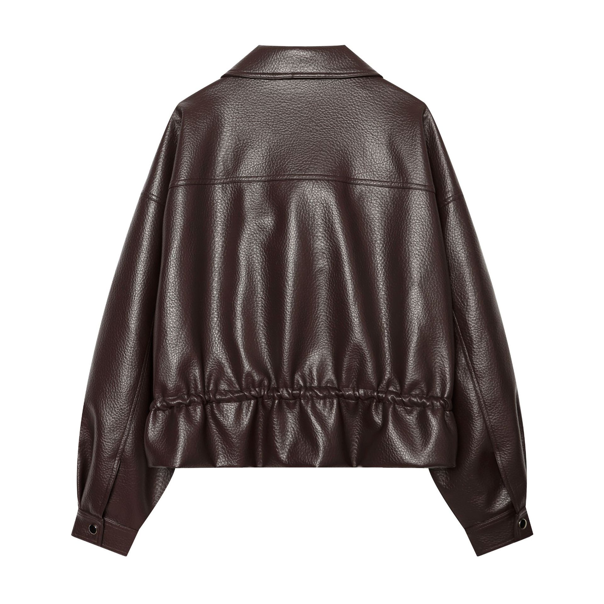 Leather Jacket With Zipper Placket