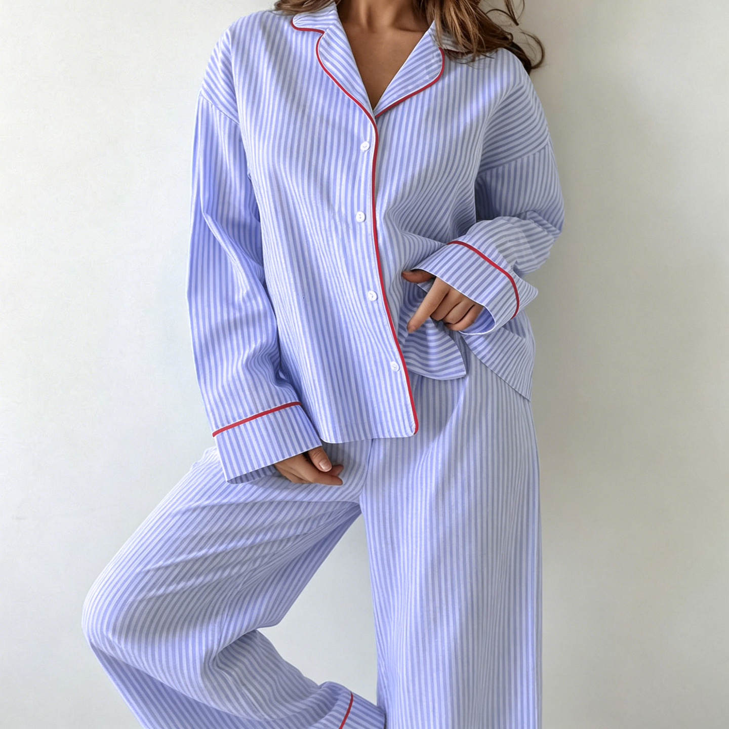 Cute Stripe Cotton Pant Co-ord Set