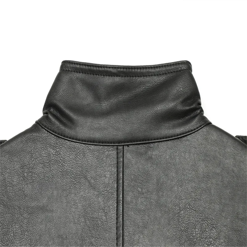 3D Print British Style Women's Leather Jacket with Zipper Placket and Lapel Collar, Made of Polyester