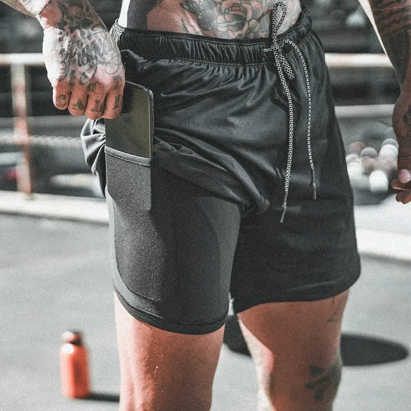 Men's Loose Fit Solid Color Knee Length Casual Polyester Shorts