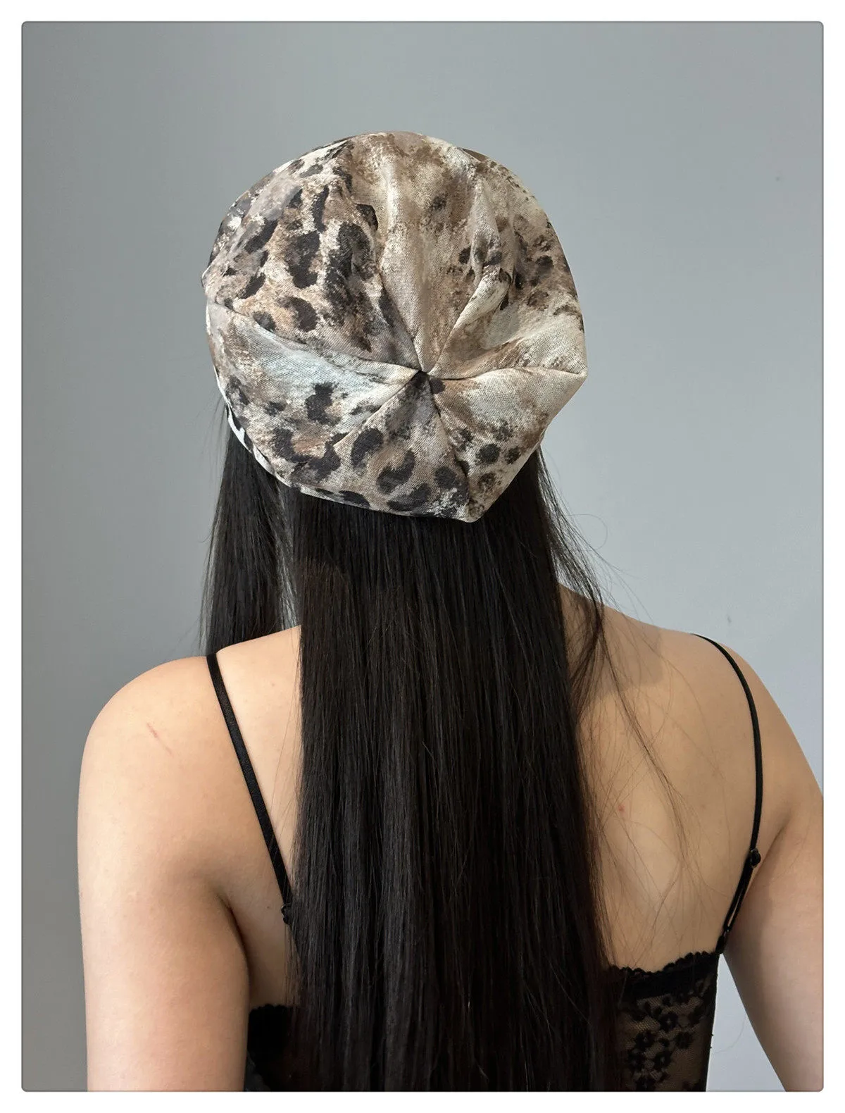 Retro Plaid Breathable Brimless Beanie Hat for Women in Polyester Fabric