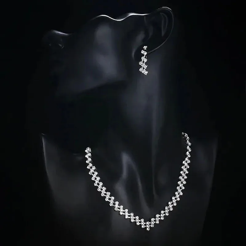 Women's Electroplated Alloy Bridal Jewelry Set with Floral Pattern