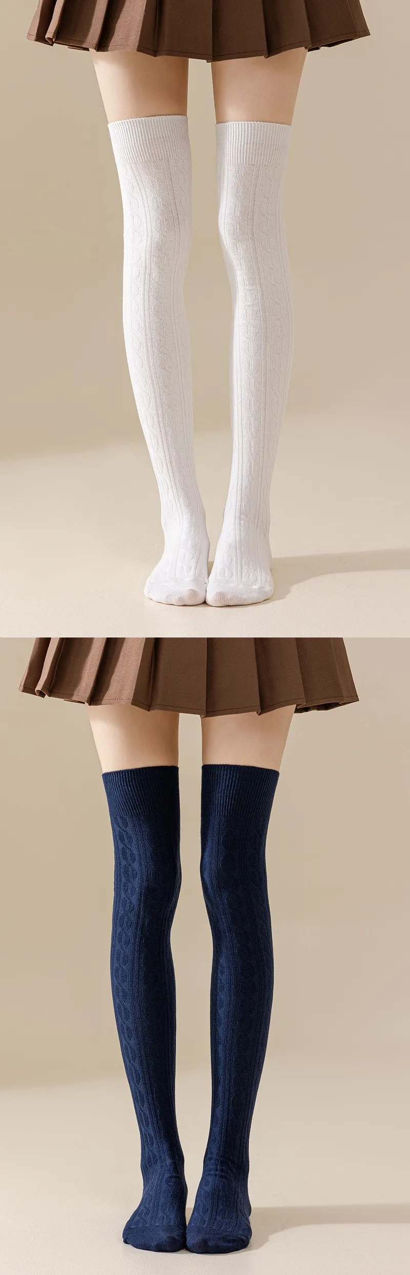 New Style Solid Color Polyester Socks for Women in Dyed Black, Suitable for All Seasons