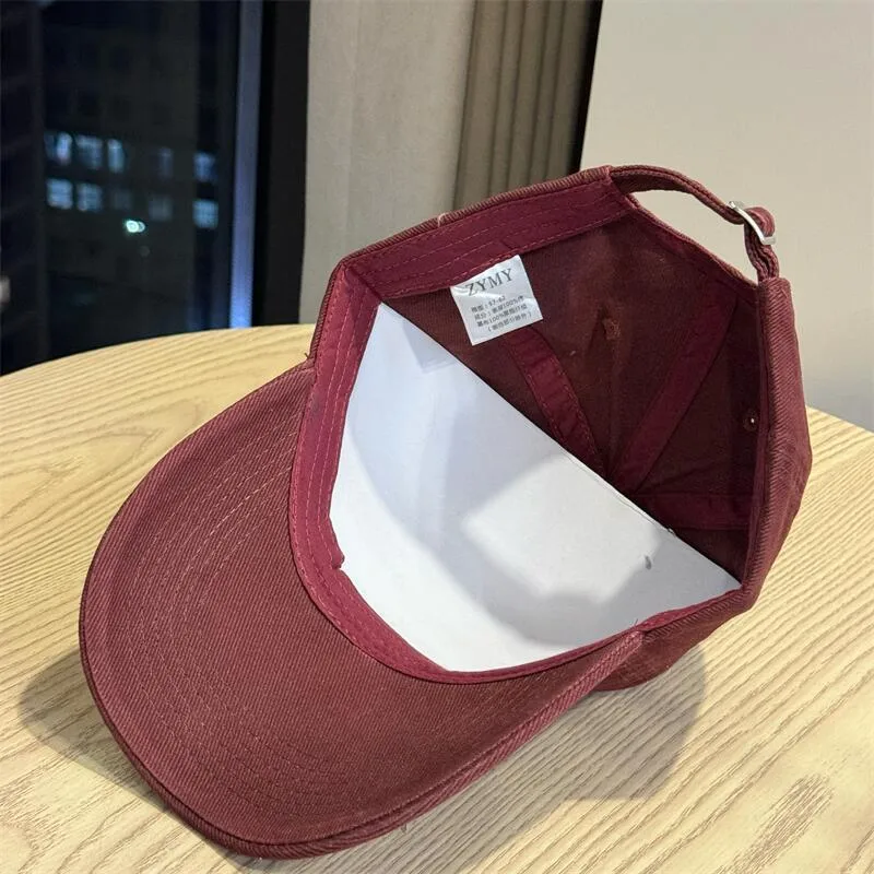 Women's Breathable Cotton Baseball Cap with Short Brim, Embroidered Design for Comfortable Commute