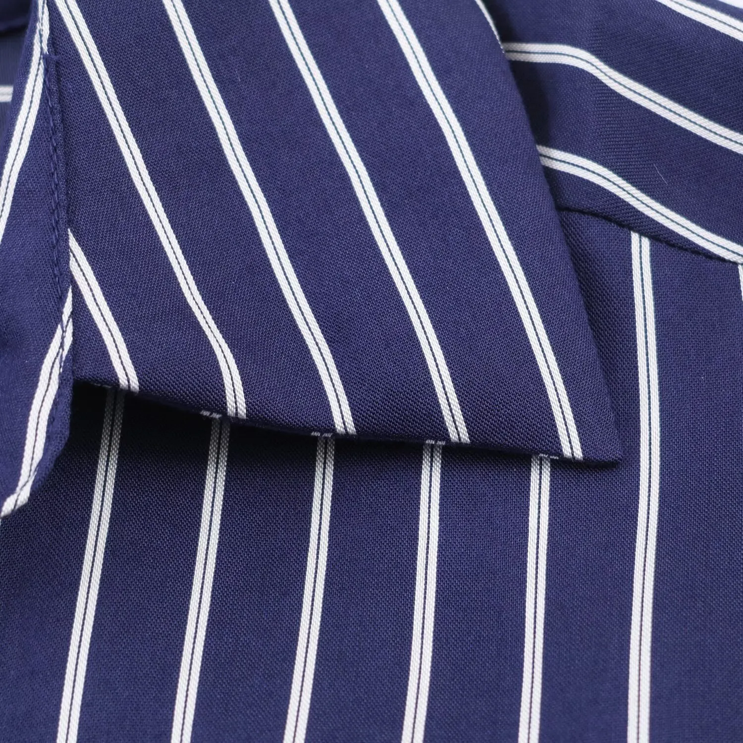 Stripe Blouse for Women in Vintage Style with Puff Sleeve, Polyester Fabric, Featuring Single Breasted Closure and Shirt Collar