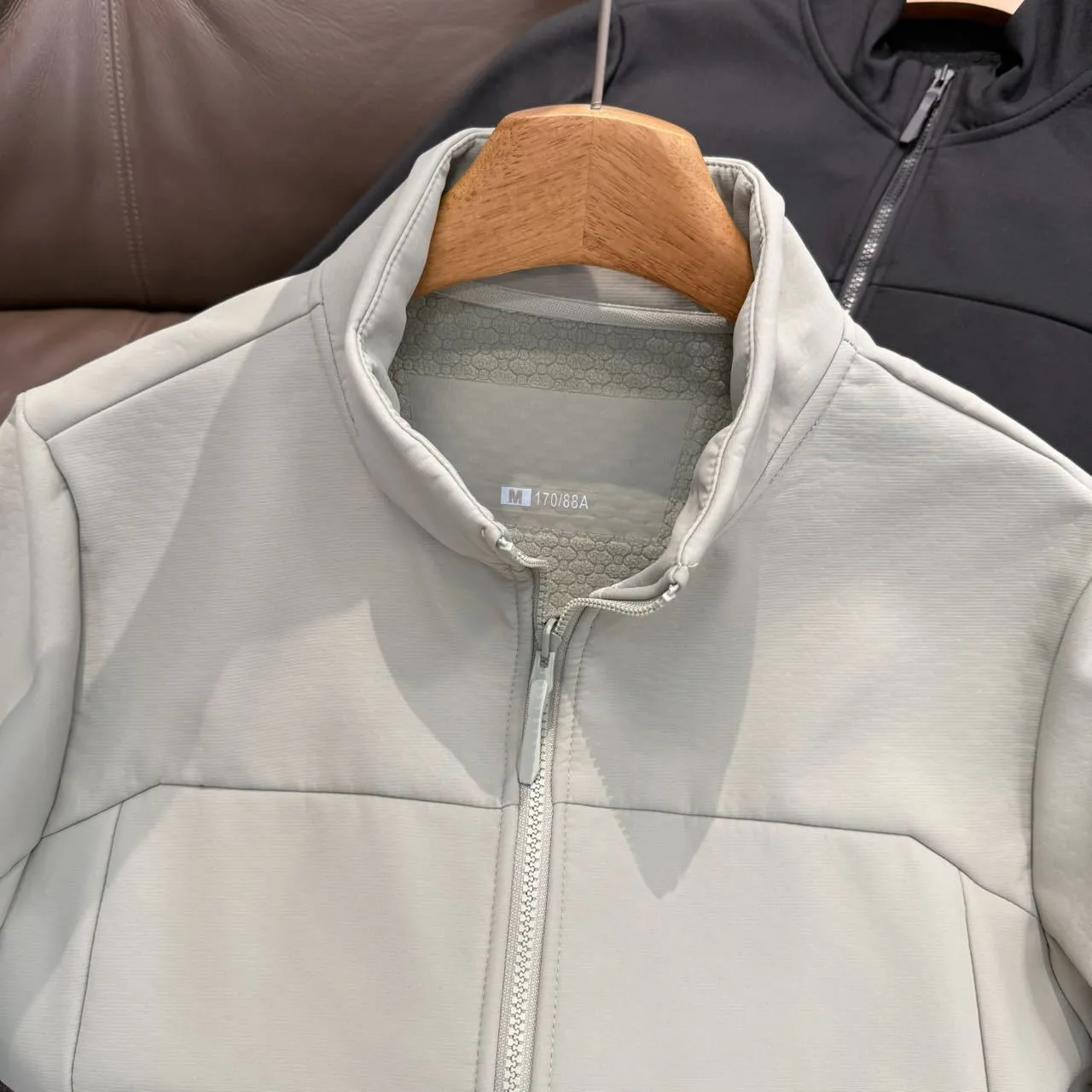 Men's Vintage Style Outdoor Jacket in Solid Beige Color, Made with Polyester Fabric Featuring Printing Craft