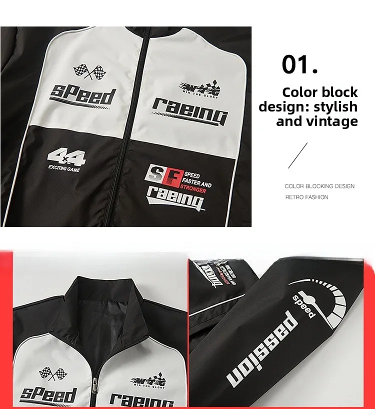 Men's Printed Polyester Jacket with Zipper Placket in Dyed Black Outerwear