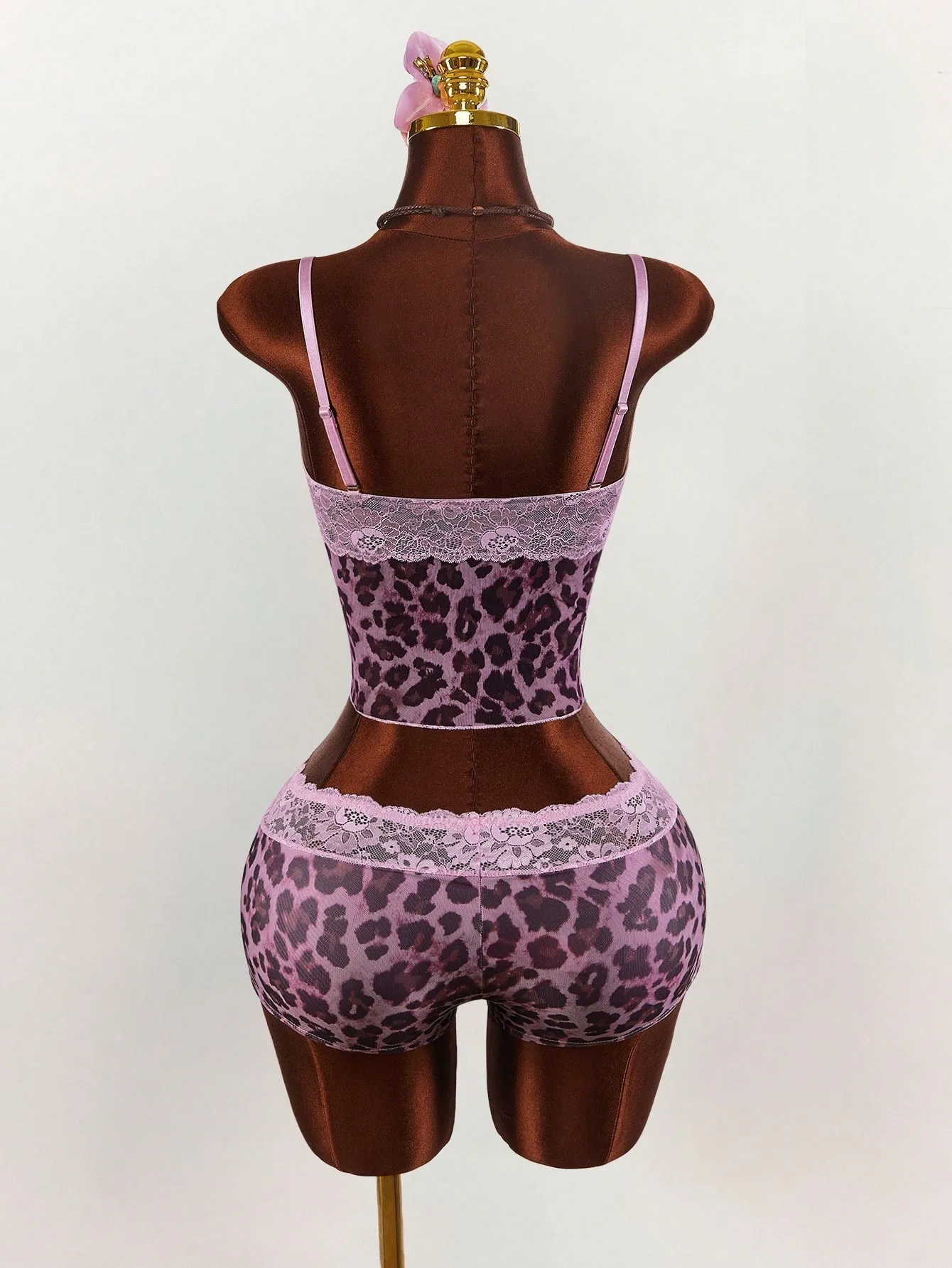 Sexy Leopard Print Shorts Co-ord Set in Elastane Fabric with Printing Craft, Sleeveless Casual Style Shorts