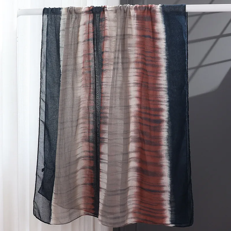 Women’s Cotton Tie Dye Scarf in Grey and Pink, Perfect for Spring and Summer