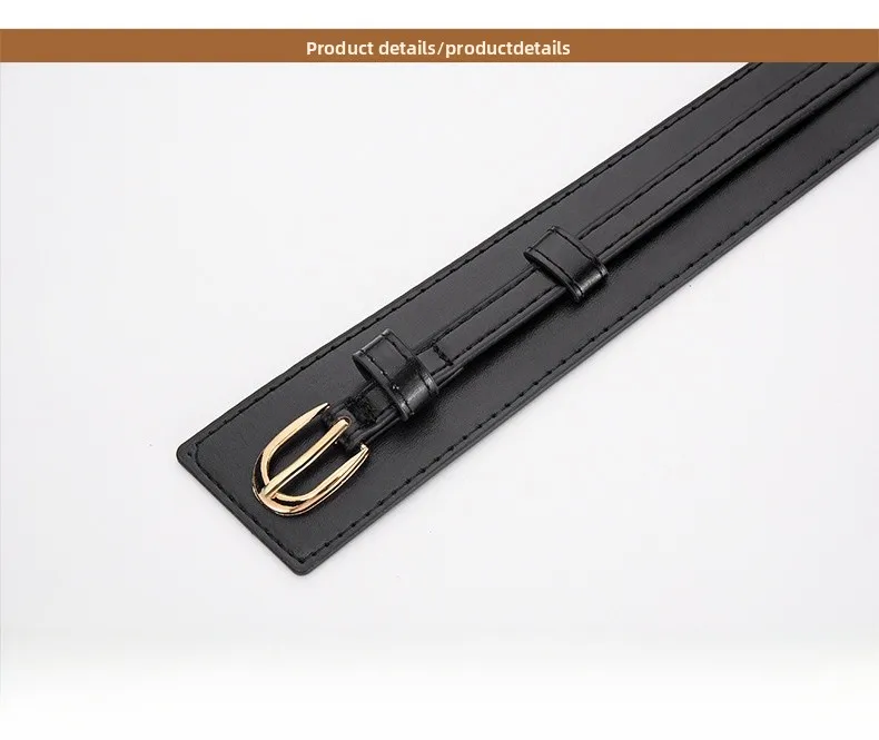 Women's Business PU Leather Belt with Alloy Buckle in Black Brown Coffee