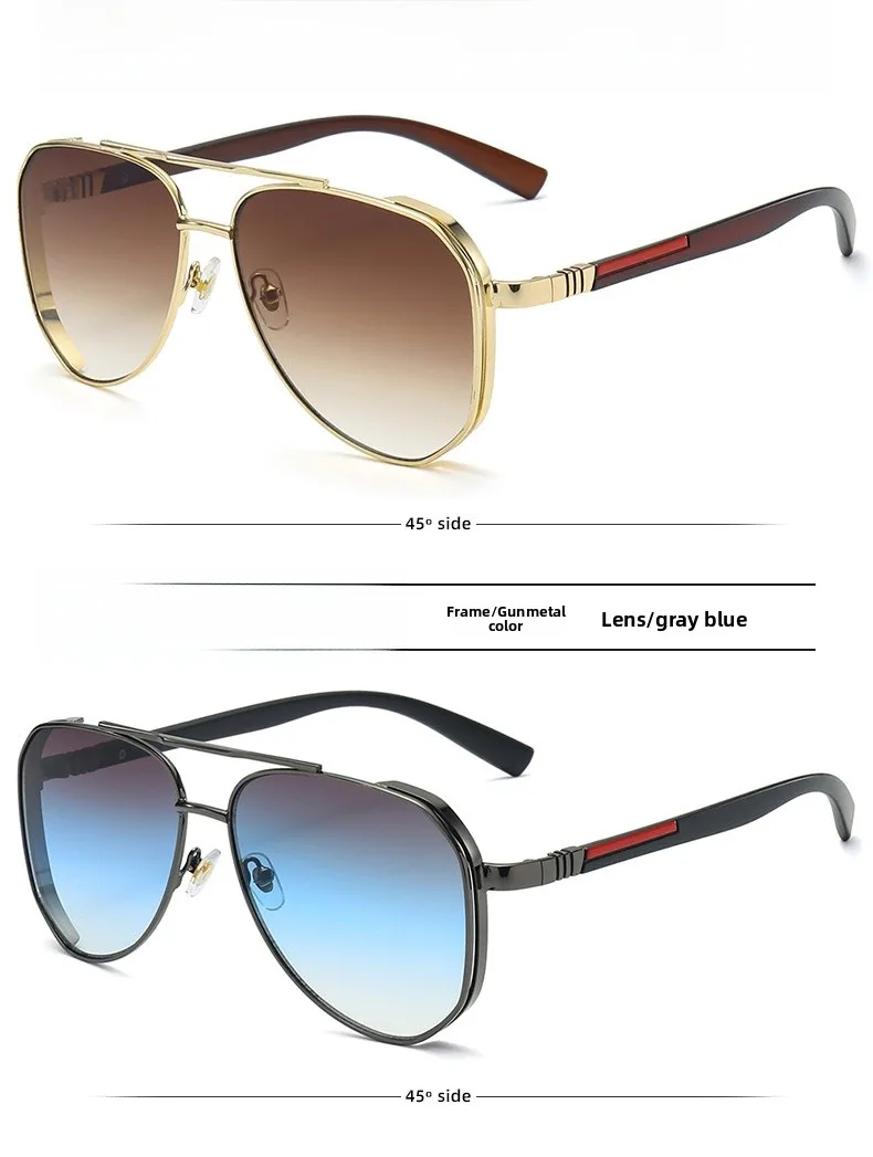 Unisex Aviator Sunglasses with Full Frame and PC Lens Material in Ombre, Perfect for Autumn and Winter