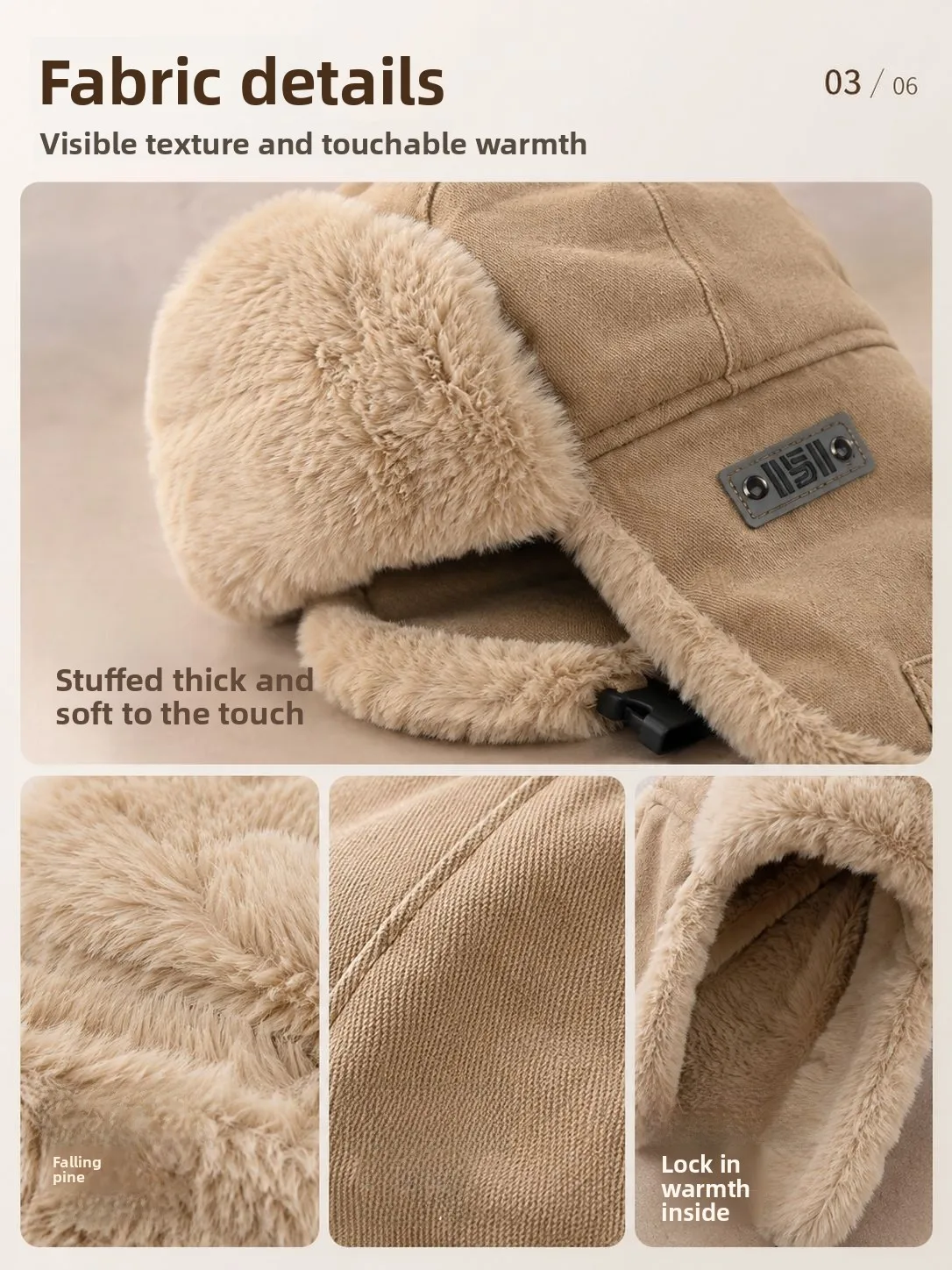 Unisex Retro Solid Color Brimless Trapper Hat in Warm Polyester with Sewing Craftsmanship