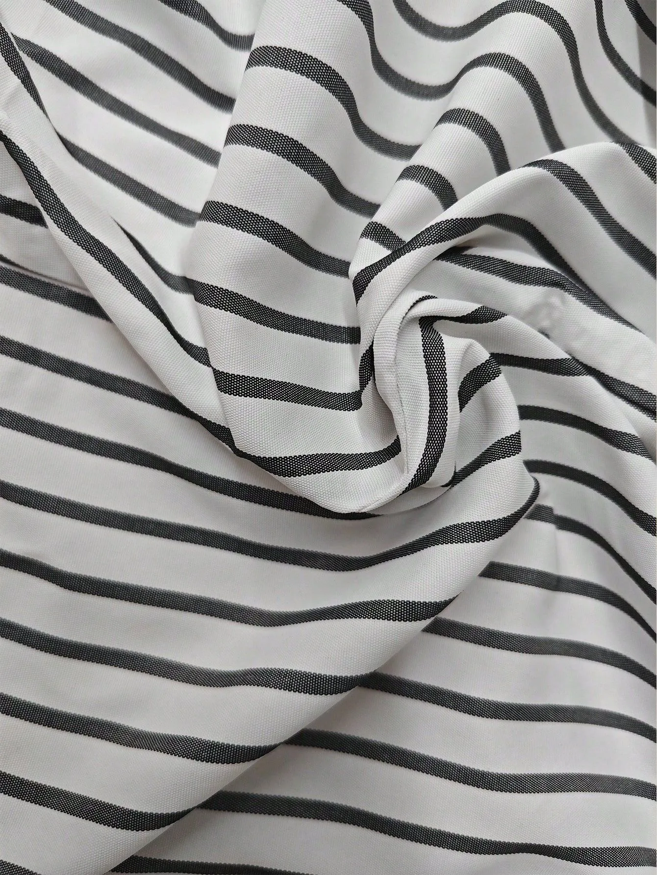 Stripe Long Sleeve Polyester Shirt for Women with Lapel Collar and Single Breasted Closure