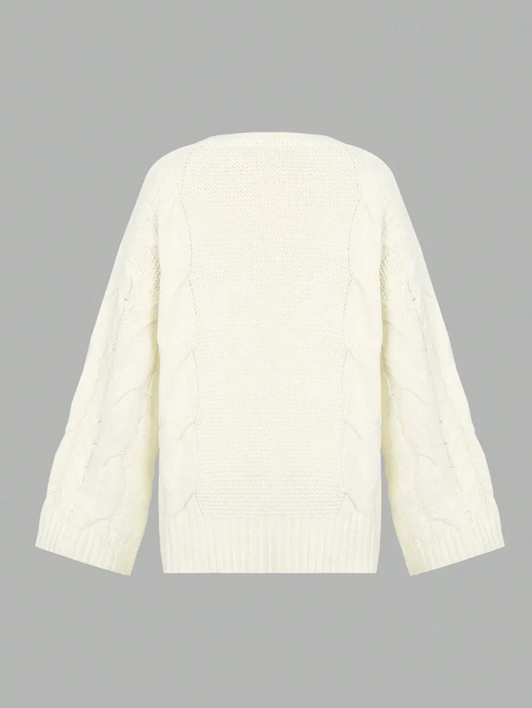 Solid Color Casual Acrylic Sweater with Long Sleeve Featuring Patchwork Design and Pullover Style