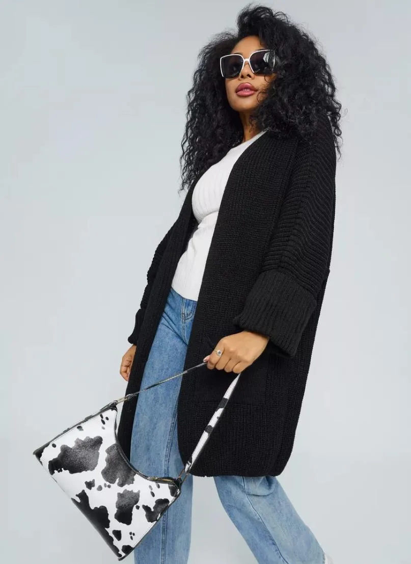 Solid Color Casual Long Sleeve Knitted Fabric Sweater for Women with Patchwork and Placket