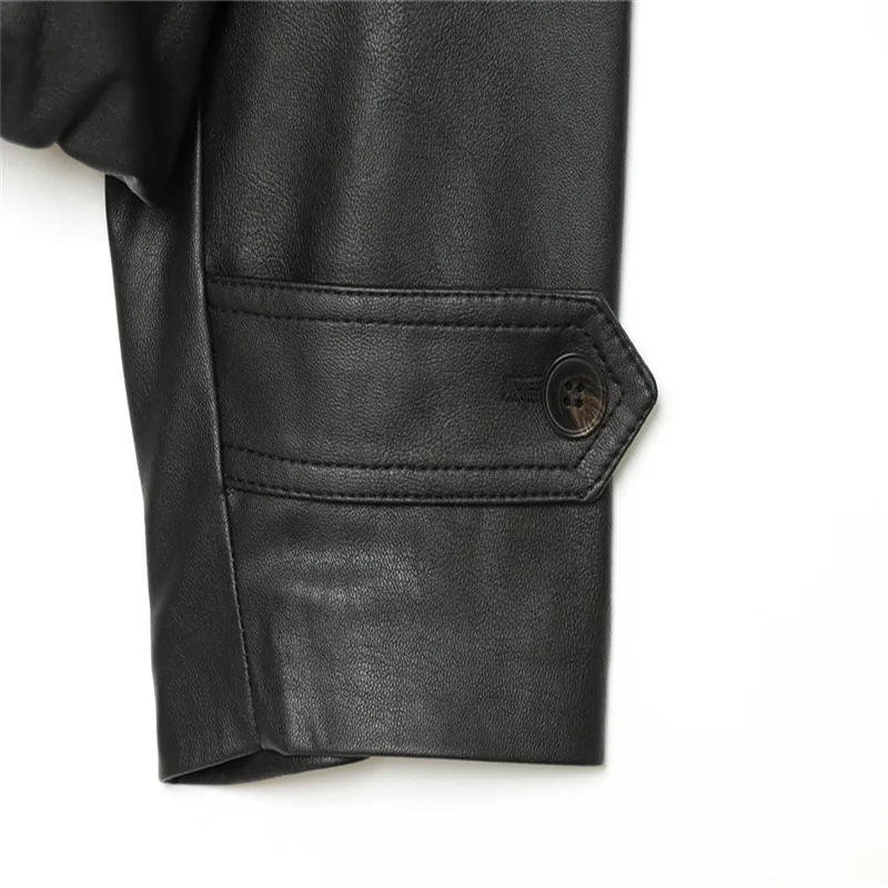 3D Print British Style Women's Leather Jacket with Zipper Placket and Lapel Collar, Made of Polyester