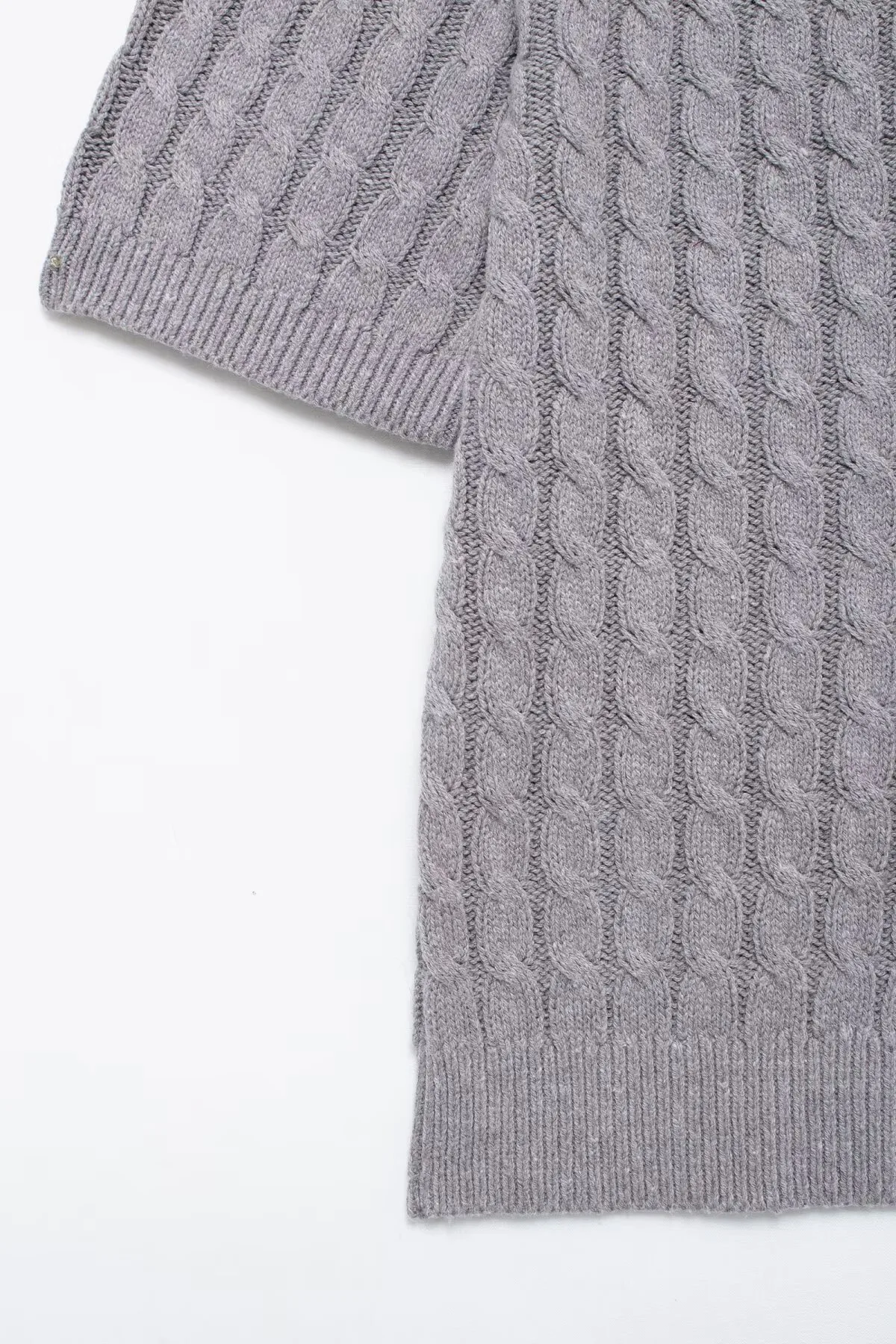 Solid Color Short Sleeve Streetwear Knitted Polyester Women's Sweater with Single Breasted Design