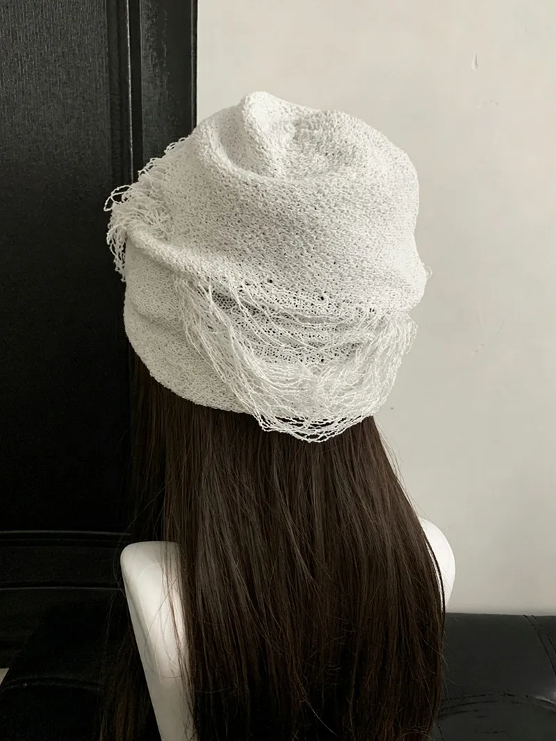 Solid Color Warm Women’s Brimless Beanie Hat in Cloth Material Featuring Braid Craft