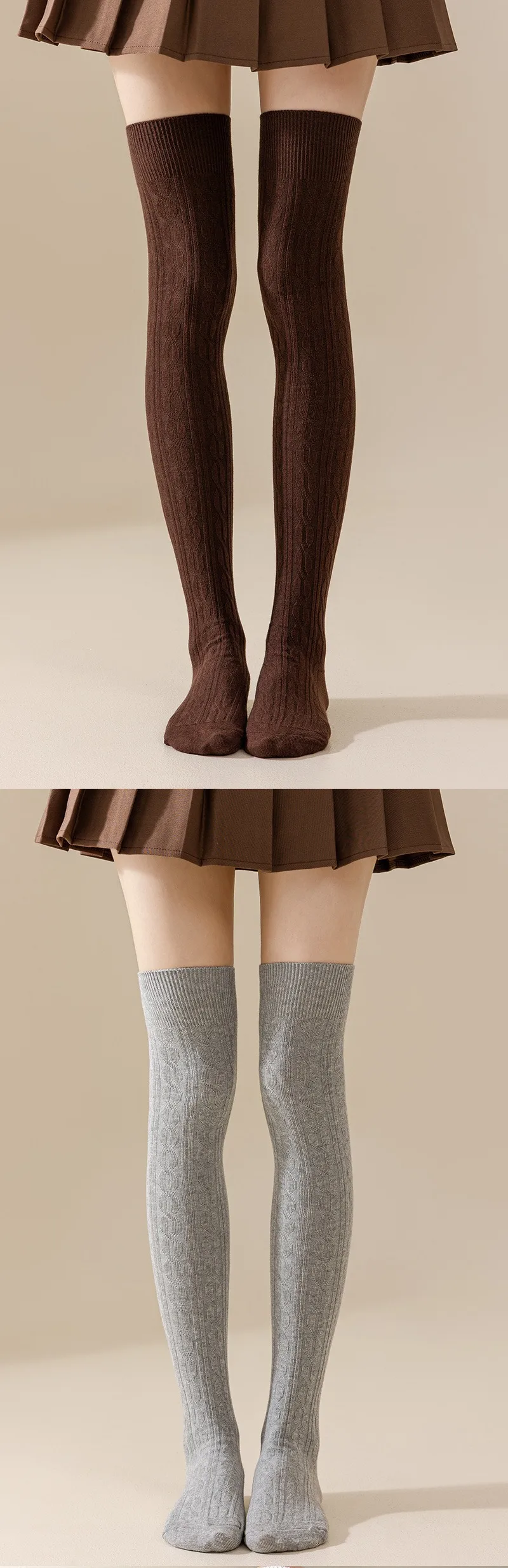 New Style Solid Color Polyester Socks for Women in Dyed Black, Suitable for All Seasons