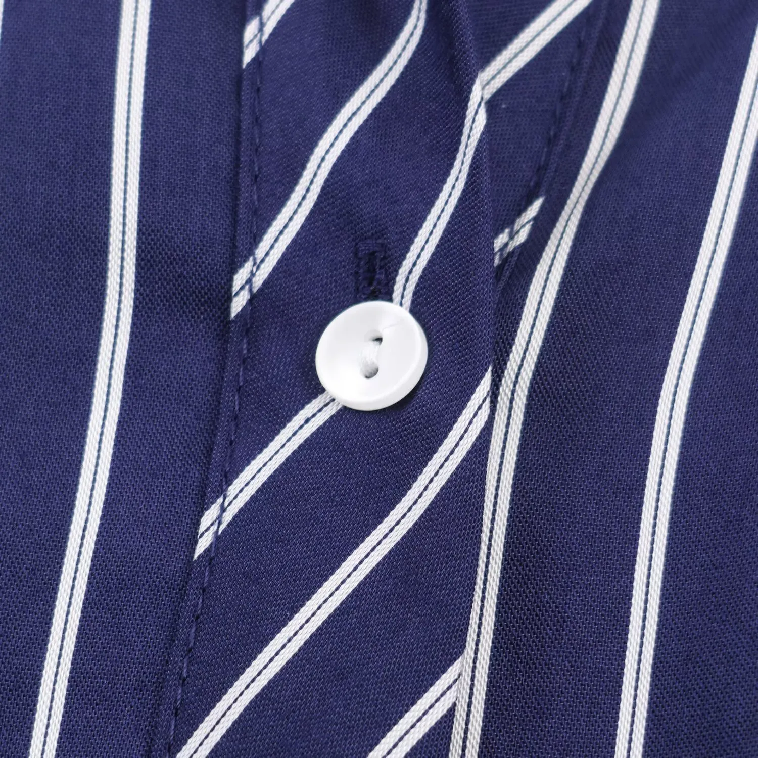 Stripe Blouse for Women in Vintage Style with Puff Sleeve, Polyester Fabric, Featuring Single Breasted Closure and Shirt Collar