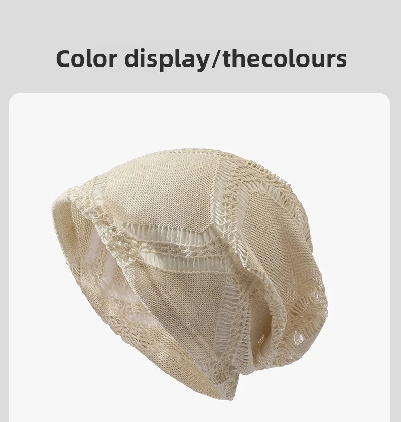 Solid Color Breathable Brimless Beanie Hat for Adults in Cotton Polyester with Braid Craft