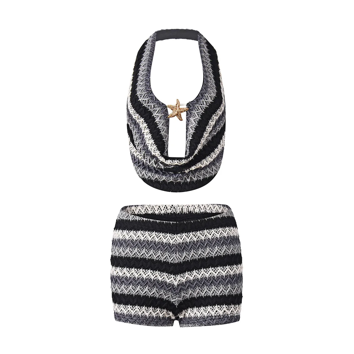 Color Block Patchwork Polyester Shorts Co-ord Set in Streetwear Style for Casual Wear, 2 Pieces Set