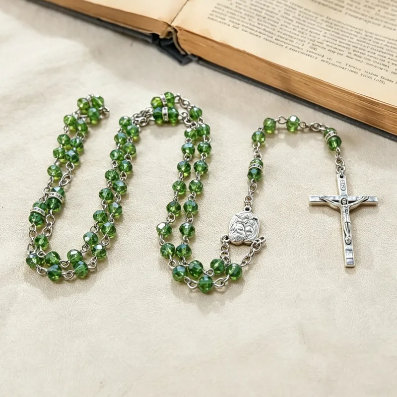 Vintage Style Handmade Dyed Black Alloy Crucifix Pendant Necklace with Beaded Chain for Unisex