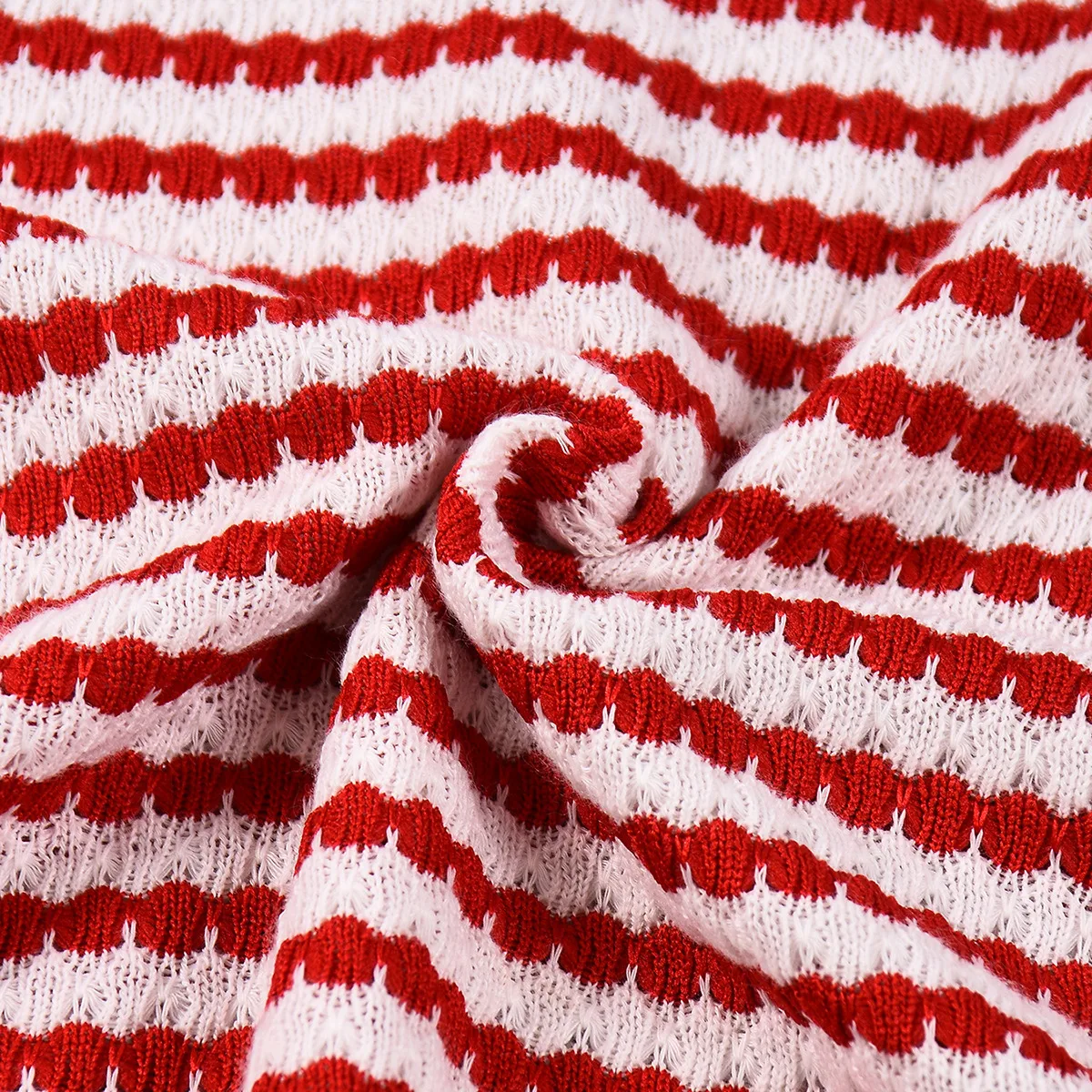 Sexy Stripe Sheath Dress with Long Sleeve and Round Neck, Polyester Fabric, Above Knee Length