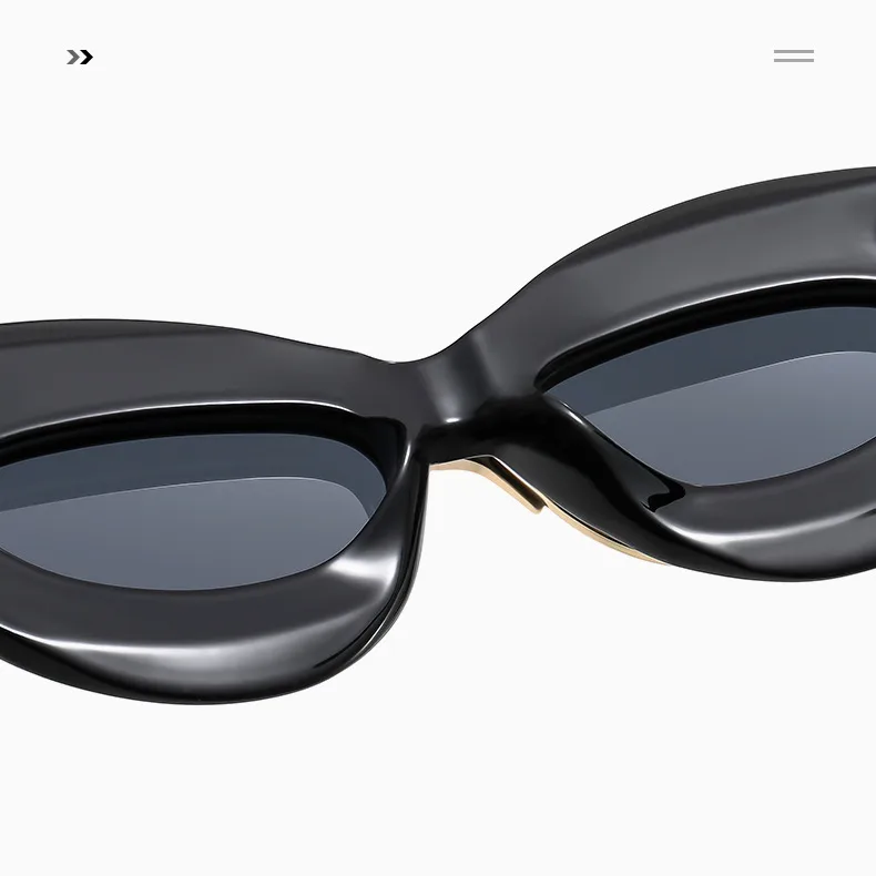 Women’s Cat Eye Full Frame Sunglasses with PC Lens Material in Dyed Black, Perfect for Summer