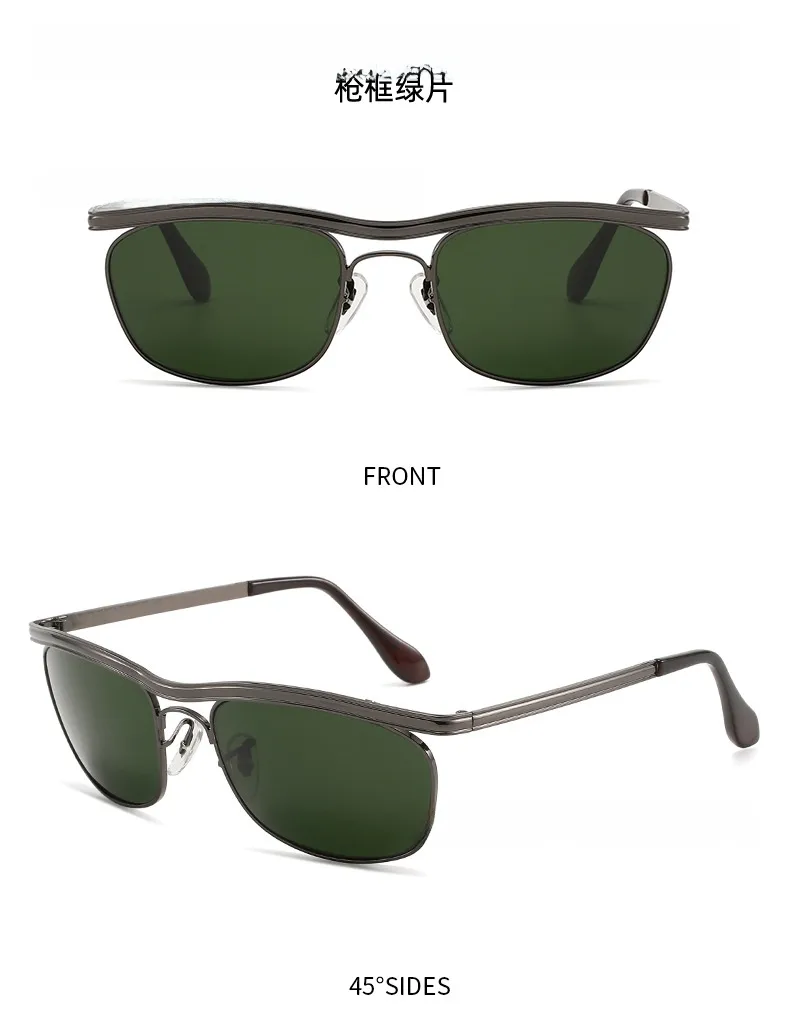 Men's Aviator Sunglasses with Full Frame Glass Lens in Gold, Perfect for Spring and Summer