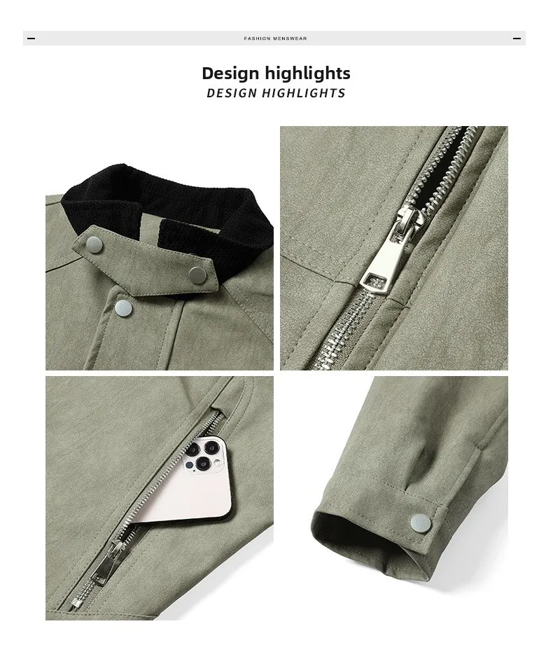 Men's Printed PU Jacket with Lapel Collar in Dyed Black, Stylish Outerwear