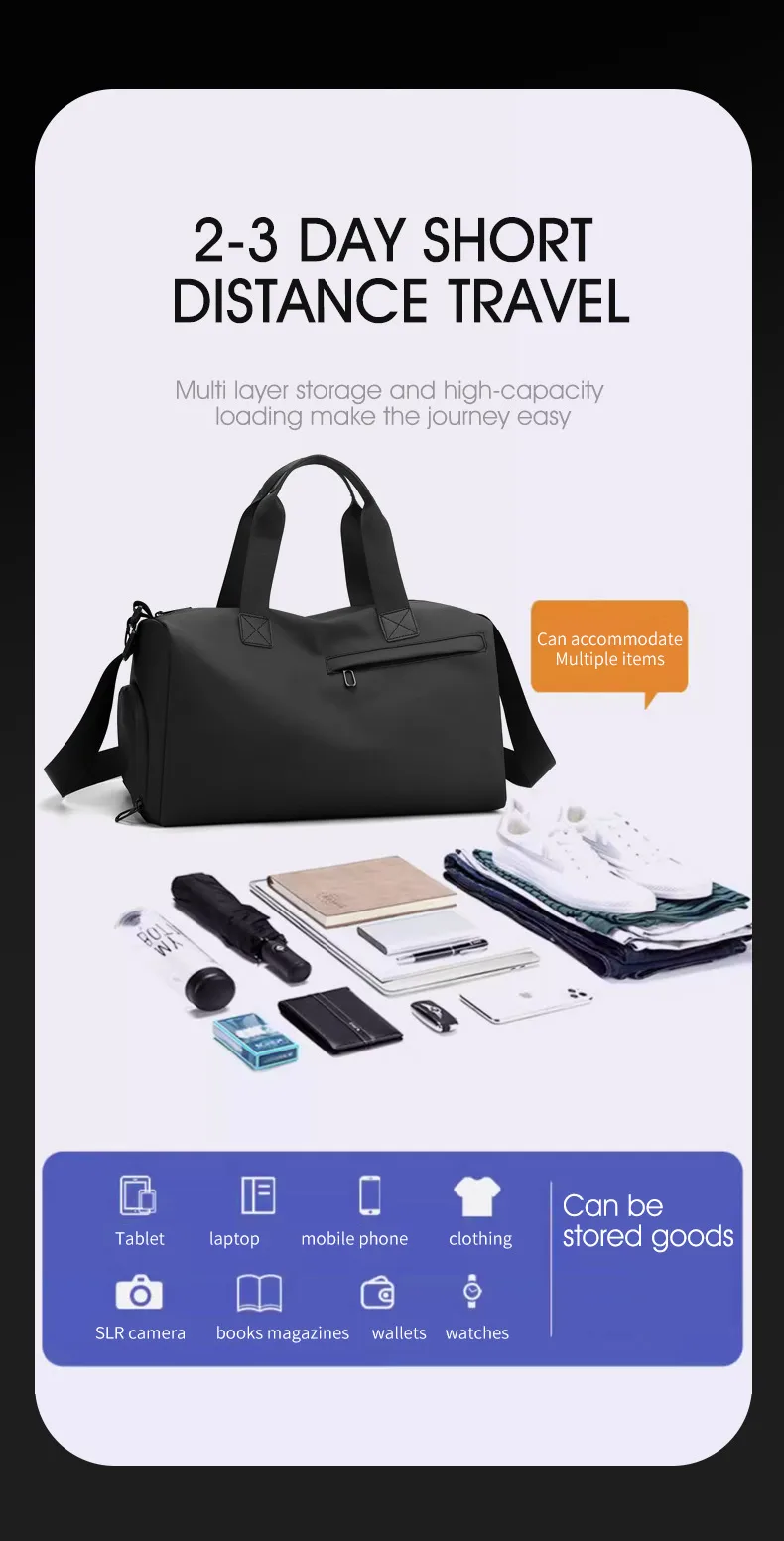 Unisex Solid Color Travel Bag in PU Leather with Water Resistant Feature and Stylish Sewing Thread Detail