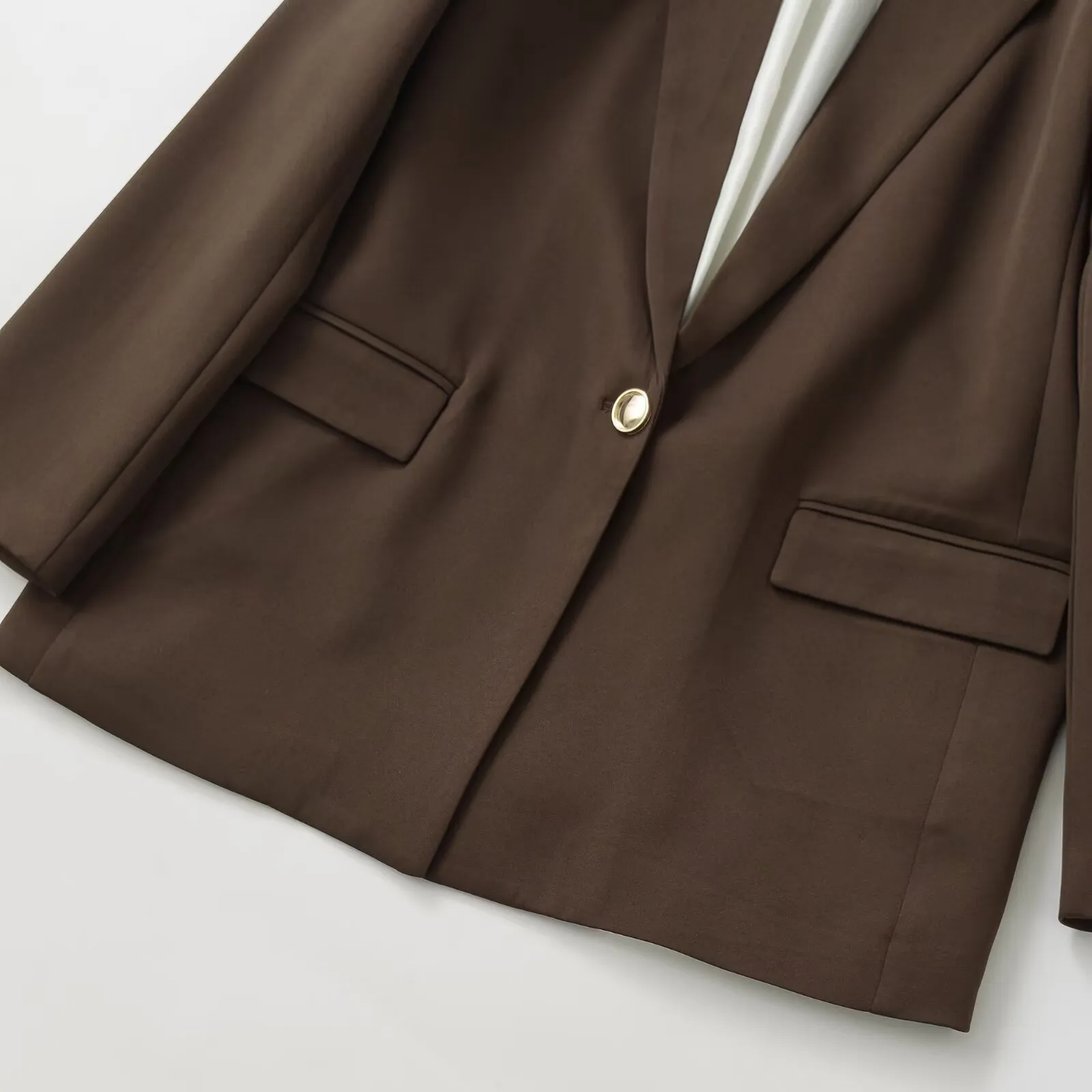 Business Long Sleeve Polyester Blazer with Button Detail