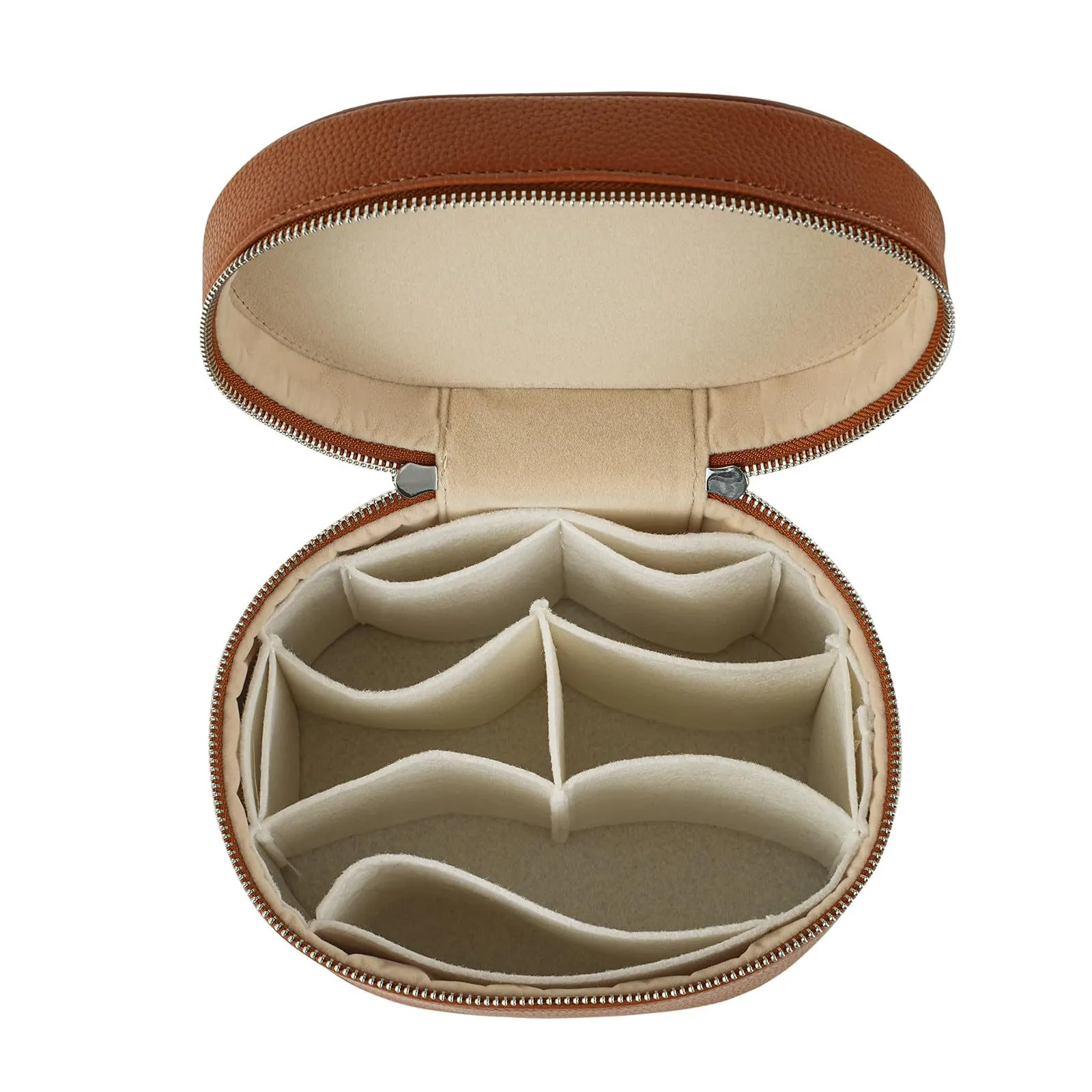 Solid Color PU Leather Cosmetic Bag for Women with Top Handle, Waterproof Design