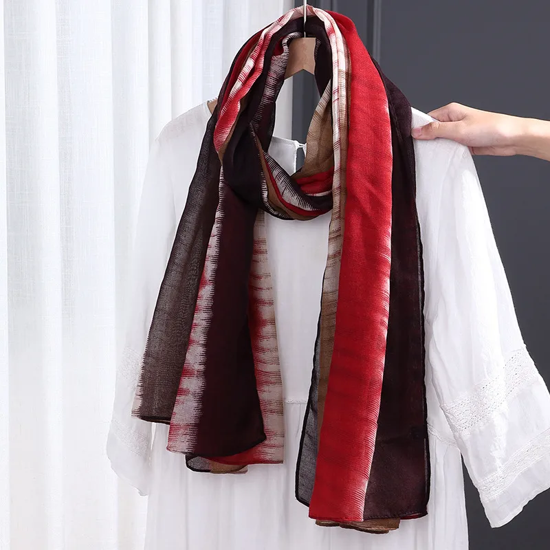 Women’s Cotton Tie Dye Scarf in Grey and Pink, Perfect for Spring and Summer
