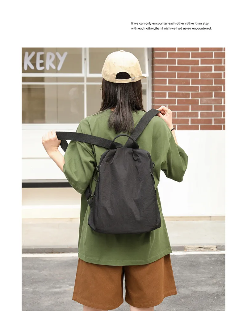 Solid Color Canvas School Backpack for Women, Soft and Comfortable, Perfect for Summer