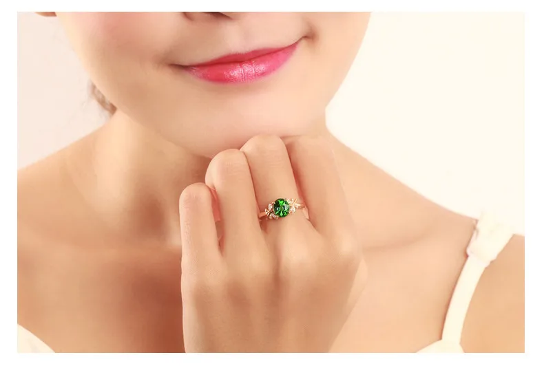 Butterfly Open Ring for Women in Copper with 18K Real Gold Plated Electroplated Finish and Artificial Gemstones Inlay