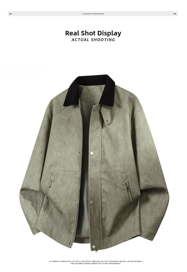 Men's Printed PU Jacket with Lapel Collar in Dyed Black, Stylish Outerwear